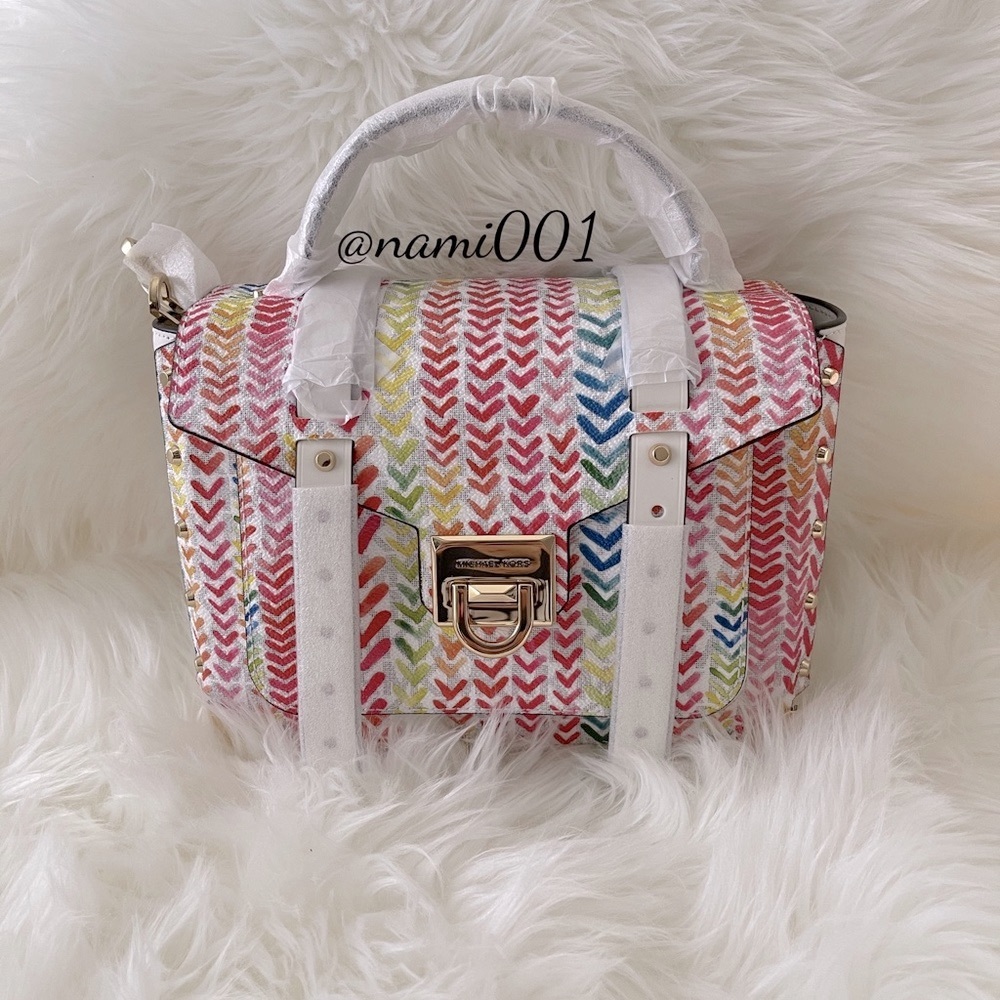 Michael Kors Manhattan Printed Satchel NWT